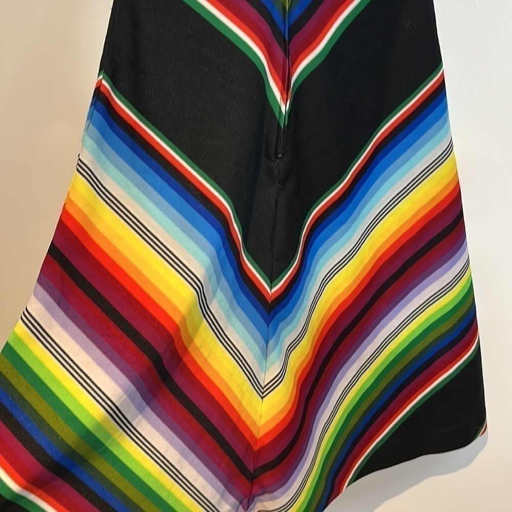 Vintage colourful, chevron style sleeveless dress, size small - Picture 8 of 11